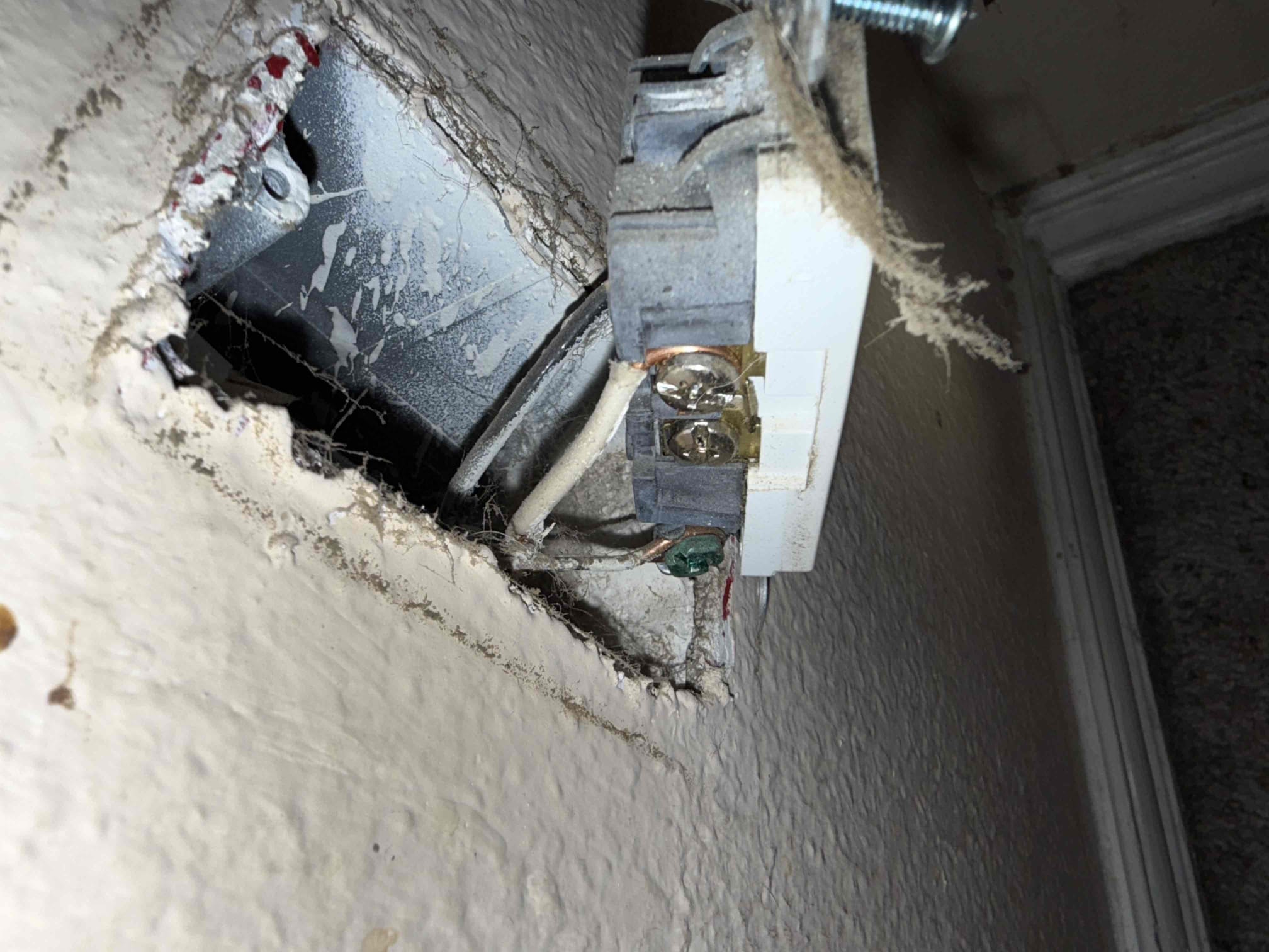 Replace outlet with warranty in the office room and found that wires were stripped on installation and touching the ground and explained issues with it and cleaned connections and redid the connections and installed new outlet. Will only warranty the one outlet. Will have to come back out to replace back to decora plug but due to time restraints I wasn’t able to go pick one up. Also will perform the safety inspection and talk about repairing issues in electrical system. 