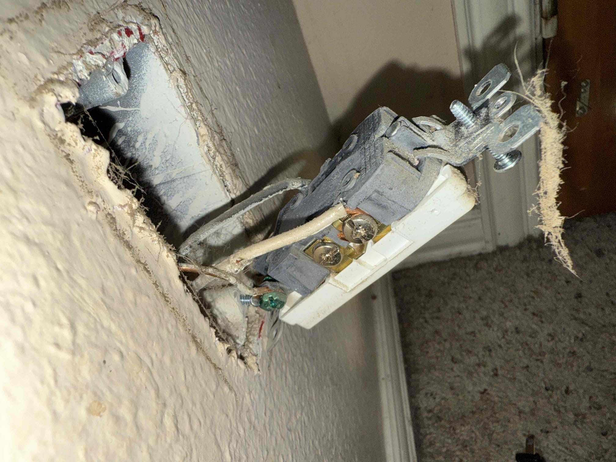 Replace outlet with warranty in the office room and found that wires were stripped on installation and touching the ground and explained issues with it and cleaned connections and redid the connections and installed new outlet. Will only warranty the one outlet. Will have to come back out to replace back to decora plug but due to time restraints I wasn’t able to go pick one up. Also will perform the safety inspection and talk about repairing issues in electrical system. 