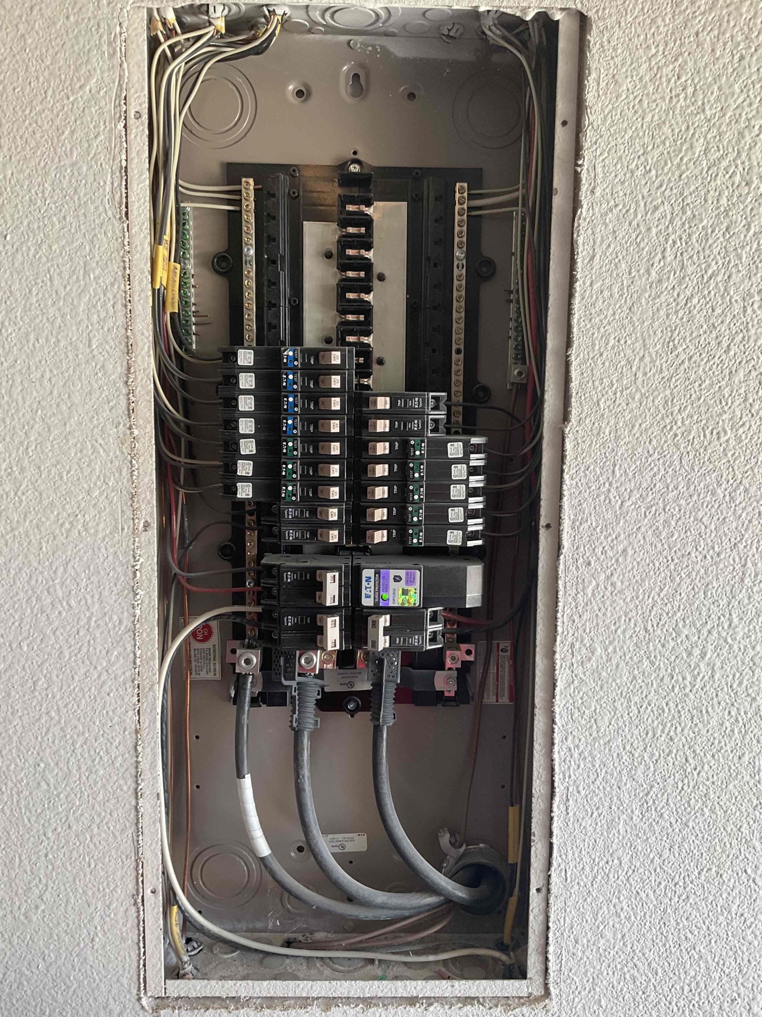 Customer called about a power loss to the middle bedroom on the left as you enter the home. Found loose connection on the neutral splice in the double gang switch box in the bedroom feeding the ceiling fan which affected the outlets in the bedroom, the closet light and the foyer outlet. The loose connection was due to either bad installation when build the home or a power surge. Replaced all switches and outlets on the circuit. We were unable to locate the second 3 way switch for the dining room chandelier. 5 year warranty on all parts and labor

Marco@calltoptech.com
682-262-5759