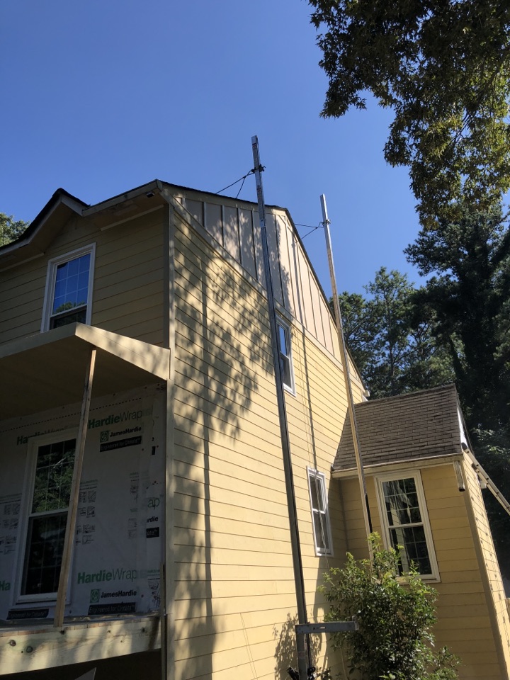 Marietta, GA - New Smooth 8 1/4 hardie siding with board and batten in gables Marietta, GA - New Smooth 8 1/4 hardie siding with board and batten in gables