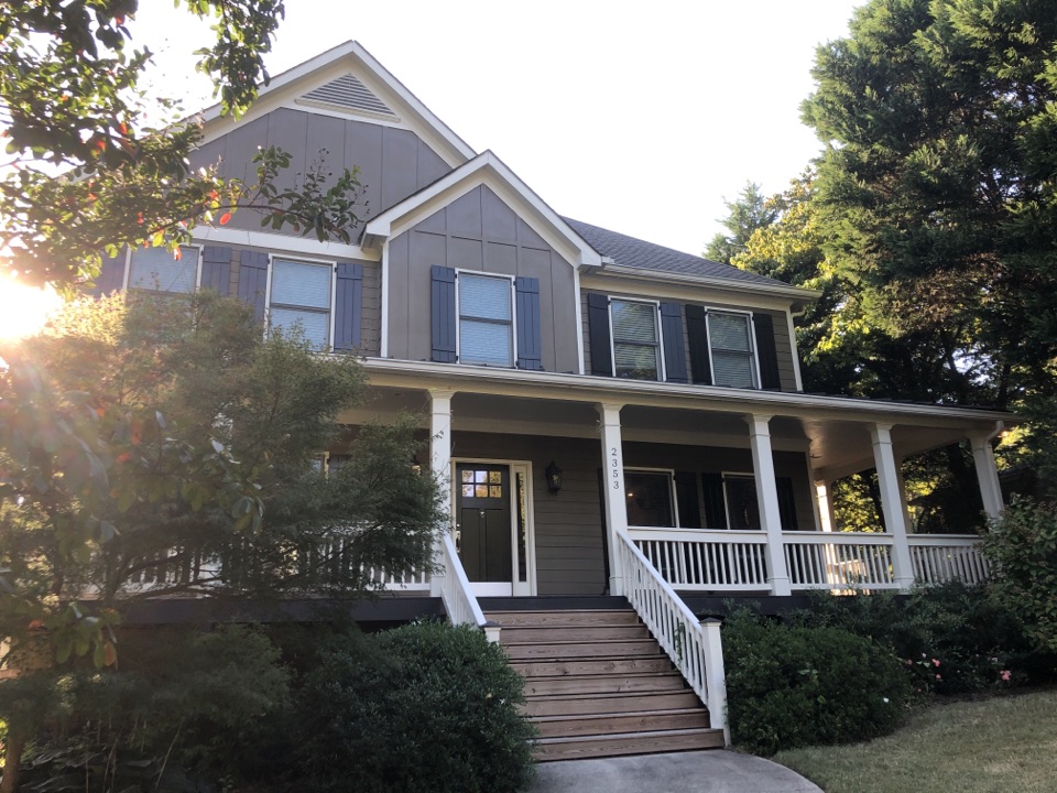 Pressure washing entire house and staining the front porch and back deck Pressure washing entire house and staining the front porch and back deck