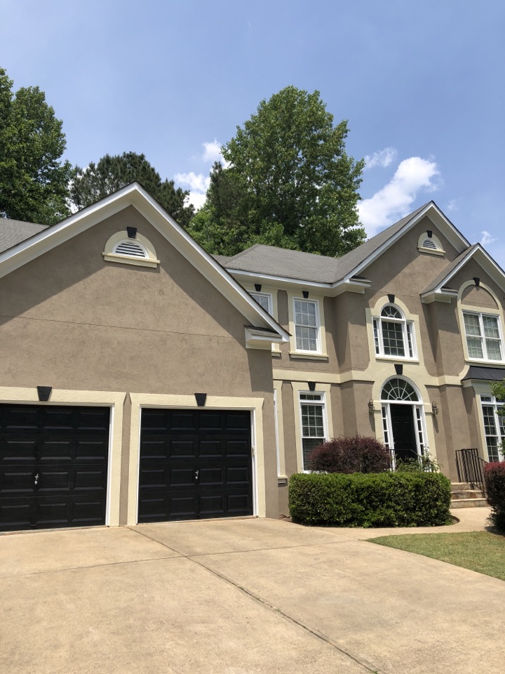 Woodstock, GA - Resilence paint on stucco, with accent colors. Woodstock, GA - Resilence paint on stucco, with accent colors.