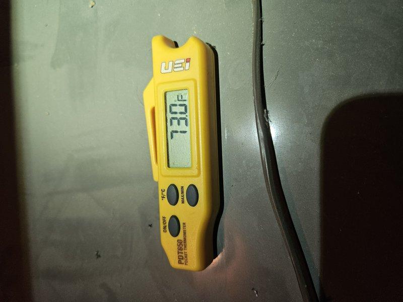 Responded to no cooling complaint on 11-year-old system. Performed Cool 10+ maintenance inspection on attic furnace and ground-level condenser. Measured supply air temperature at 73°F, inspected refrigerant lines and connections, checked all copper piping and insulated line sets for proper installation and condition. System evaluated for cooling performance issues and maintenance needs addressed per manufacturer specifications.