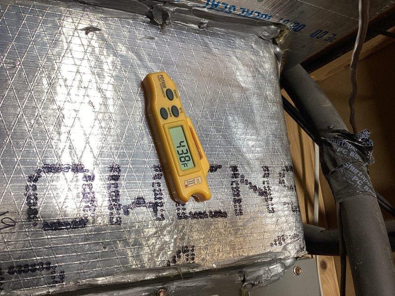Responded to service call for continuous water pooling under basement furnace with inconsistent cooling on 15+ year old system. Upon inspection, discovered severely corroded evaporator coil and drain pan with extensive rust damage and mineral buildup causing drainage failure. Performed Cool 10+ preventive maintenance including system inspection, temperature diagnostics measuring 438°F at attic unit, coil assessment, and documentation of deteriorated components requiring replacement to resolve water intrusion affecting baseboards and insulation.