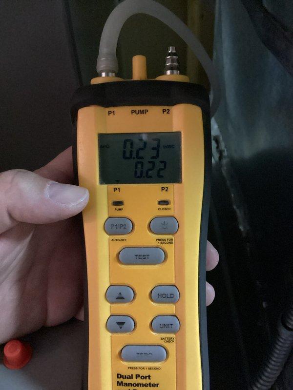 Responded to no-cool call on 2-year-old system with outdoor unit not operating. Performed diagnostic testing using dual port manometer to measure system pressures and verify proper operation. System pressures measured and found within acceptable range, unit restored to normal cooling operation.