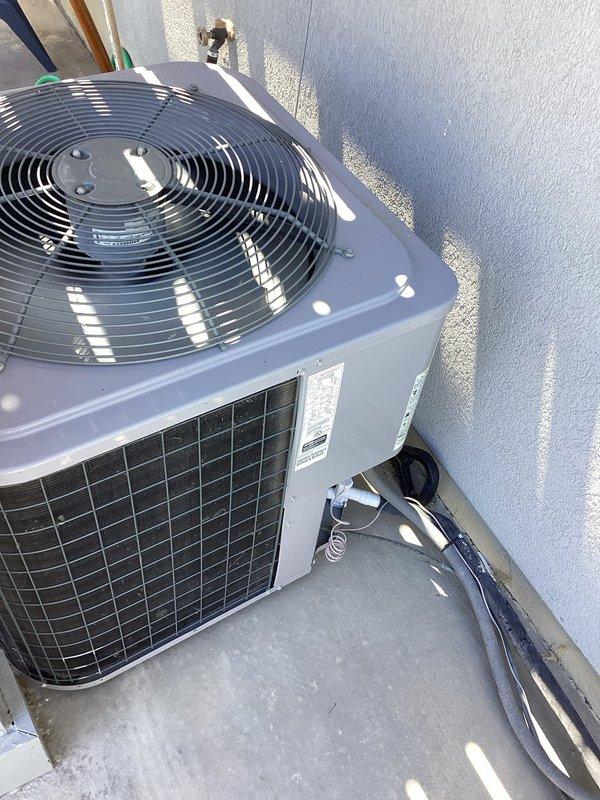 Responded to no cooling complaint on 6-9 year old HVAC system. Performed diagnostic evaluation on outdoor condensing unit and indoor air handling components. Both units confirmed operational with easy access for service, system restored to proper cooling function.