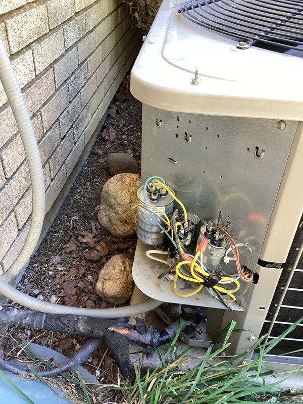 Completed Cool 10+ maintenance on 2008 residential split system with outdoor condenser and basement furnace. Customer reported loud noise when AC attempts to start, though furnace operates normally in heat and fan modes. Performed comprehensive inspection of outdoor unit, checking electrical connections, capacitor condition, compressor operation, and fan motor assembly. Inspected wiring harness and found loose connections that were secured. Tested system startup and verified all electrical components within specifications. Cleaned condenser coils, checked refrigerant pressures, and confirmed proper airflow through outdoor unit. System now operating quietly with normal startup sequence and proper cooling function restored.
