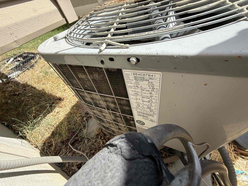 Responded to no cooling complaint on 2004 air conditioning system with newer furnace. Diagnosed restricted evaporator coil causing system freeze-up and insufficient airflow. Provided estimate for evaporator coil replacement and presented system replacement options due to age and condition of existing equipment.