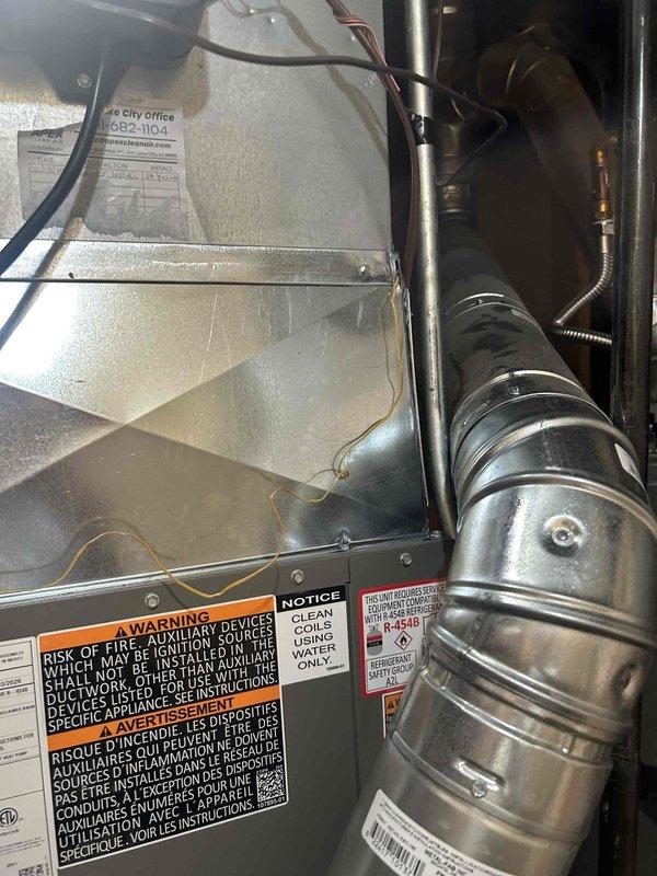 Responded to callback for cooling system not maintaining setpoint, with indoor temperature reading 82°F while thermostat set to 69°F. Performed diagnostic testing on recently installed Lennox ML13KC1-036-230 air conditioning unit with CK40CT-30/36B-71 evaporator coil and RDS communicating board. Verified electrical performance at indoor air handler using digital multimeter, checked blower motor operation, and inspected all system components for proper function following initial installation. System tested and confirmed operational with proper cooling cycle engagement and thermostat communication.