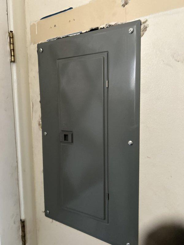 Replaced obsolete and unsafe Stab-Lok electrical panel with new Square D panel including all new Square D circuit breakers for existing home circuits. Installed GFCI breaker to provide ground fault protection for basement bathroom and kitchen outlet circuits. Added whole home surge protection device to safeguard electronics and appliances from power company surges and extend equipment lifespan. All work completed to code with proper wire terminations and panel labeling.