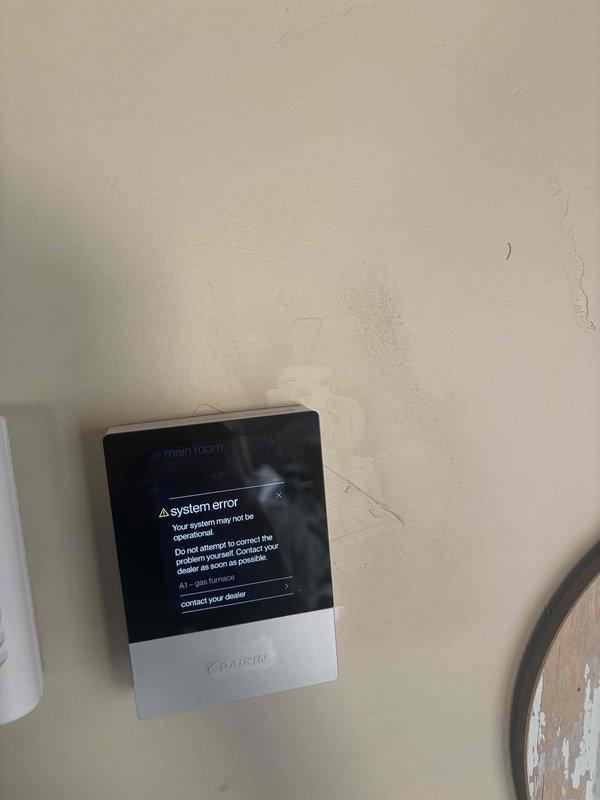Responded to no cooling call on Daikin heat pump system with furnace displaying EA1 and utL (ventilator) error codes, and thermostat showing A1 error. Performed comprehensive diagnostic including verification and tightening of all system wiring connections. Connected to system via coolCloud platform and completed firmware updates on both furnace and outdoor unit. Verified proper operation of zone board, a2L refrigerant module, and heat pump control boards. Attempted troubleshooting by temporarily disabling refrigerant sensors via DIP switch configuration to isolate fault, then restored to original settings. System codes persisted despite all troubleshooting efforts. Contacted manufacturer technical support for advanced diagnostics assistance; awaiting callback to determine resolution path before completing repairs.