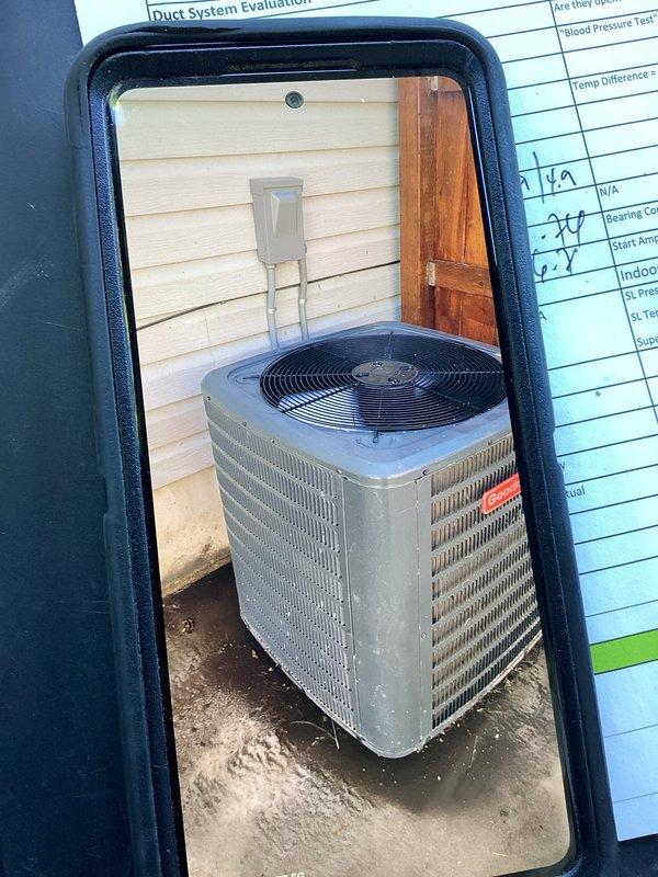 Completed membership maintenance tune-up on residential split system with furnace located in downstairs laundry closet and outdoor condensing unit. Inspected evaporator coil fins and confirmed proper condition with no significant debris buildup or damage. Performed exterior condenser unit inspection, verifying fan operation, heat exchanger coil condition, and proper placement on concrete pad. Evaluated duct system and documented findings on standard maintenance checklist. All components operating within normal parameters at time of service.