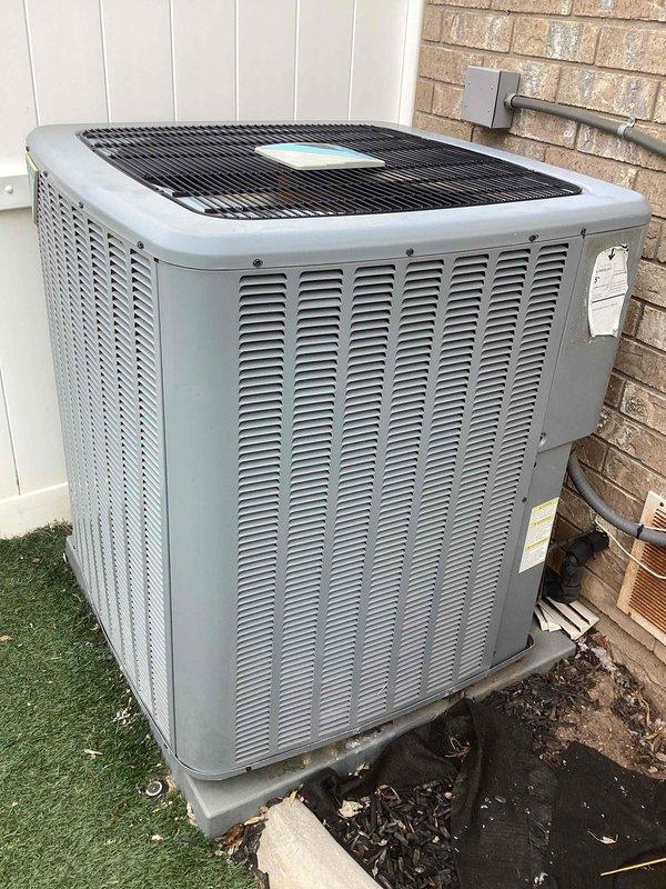 Completed annual A/C tune-up and preventative maintenance on residential split system. Performed comprehensive inspection of outdoor condenser unit including checking refrigerant levels, testing electrical connections, cleaning condenser coils, and verifying proper airflow through louvered panels. Inspected basement furnace components and confirmed all system operations within manufacturer specifications. Unit found in good working condition with no repairs needed at this time.