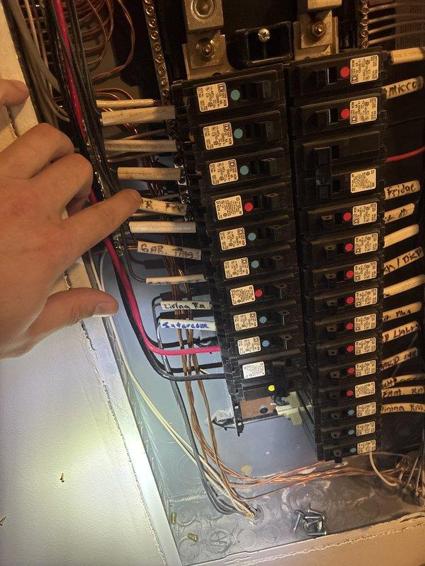 Performed comprehensive Green Shield electrical inspection of residential service panel. Thoroughly examined main circuit breaker panel, verifying proper operation of all breakers, checking wire connections and terminations, inspecting labeling system, and assessing overall panel condition and safety compliance.