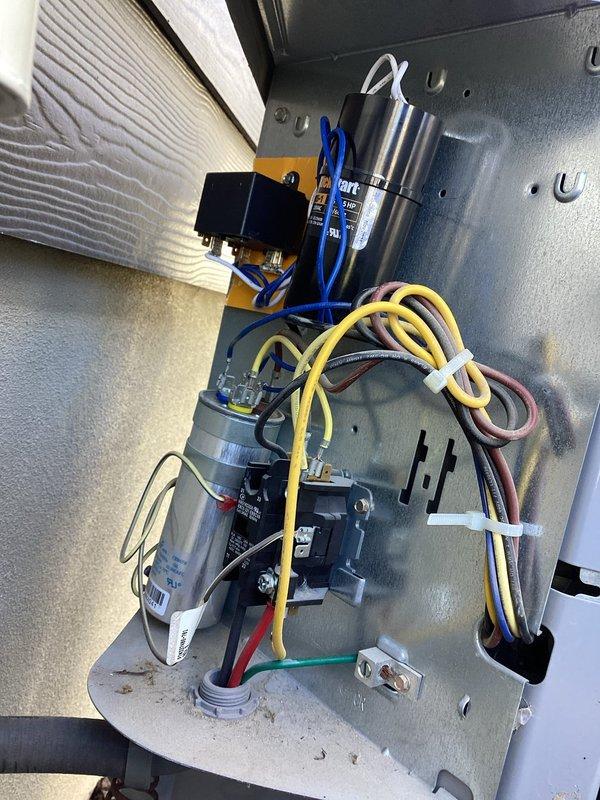 Completed annual cooling maintenance on 3-year-old residential AC system. Performed standard inspection and identified compressor overamping at startup, measuring 121 amps against nameplate rating of 110 amps. Recommended and installed hard start kit to reduce electrical demand and extend compressor lifespan. Post-installation diagnostics confirmed successful reduction of startup amperage from 121 amps to 76 amps, bringing system within normal operating parameters. Performed routine maintenance cleaning of blower motor assembly and associated components. All electrical connections inspected and secured. System tested and operating efficiently with improved performance characteristics.