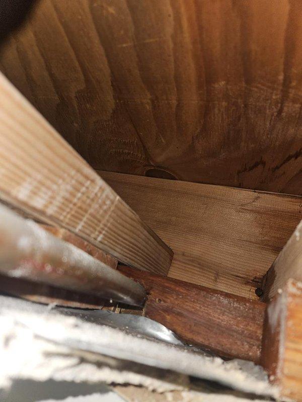 Responded to basement flooding emergency with water spreading into spare bedroom and family room. Located source of leak by creating ceiling access point and inspecting plumbing lines within ceiling cavity and structural framing. Identified compromised plumbing connection at wooden framing intersection, documented conditions with photography, and contained active water intrusion to prevent further damage to living spaces.