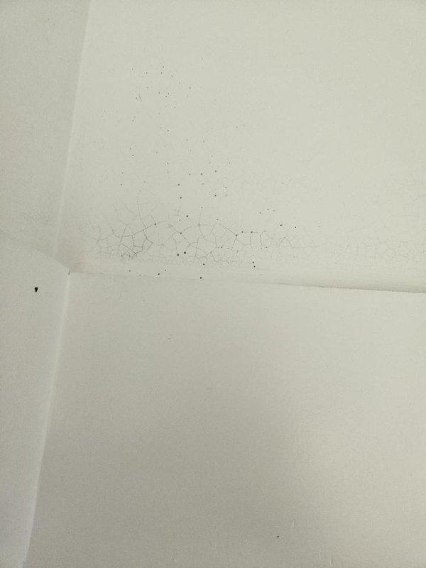 Responded to emergency call for active water leak penetrating ceiling and light fixtures in kitchen and bathroom areas. Upon inspection, identified water damage on ceiling surfaces with visible staining, cracking, and moisture intrusion patterns. Located source of leak and performed necessary repairs to stop active water flow. Documented damage to affected areas including ceiling deterioration and compromised drywall surfaces in bathroom vicinity.