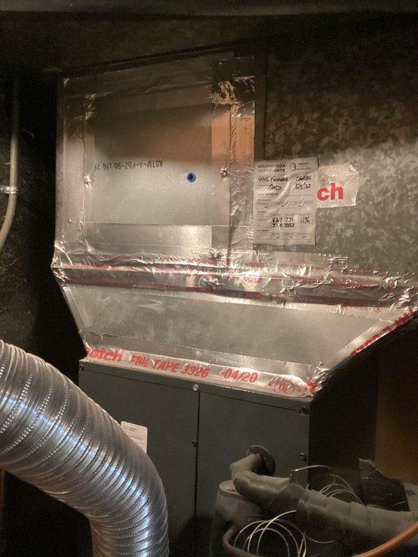 Completed membership maintenance tune-up on residential split system with air handler located in attic space and furnace in basement. Performed standard preventive maintenance procedures including inspection of air handler unit, verification of proper airflow, and pressure testing using digital manometer which confirmed static pressure readings within acceptable range at 0.22 inWC. All components operating within normal parameters upon completion of service.