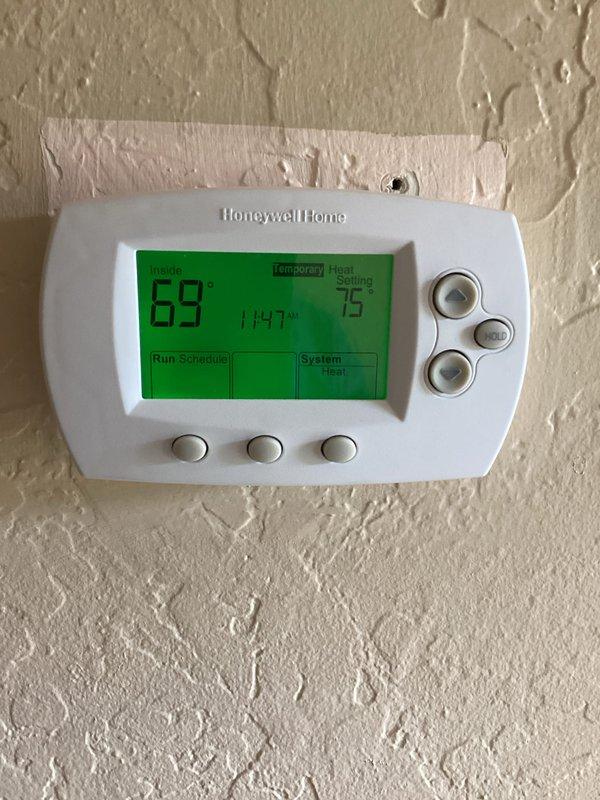 Completed routine heating maintenance on a 1-year-old furnace system located in basement apartment utility closet. Performed comprehensive inspection of heating unit, verified thermostat operation and temperature settings, and inspected ductwork and ventilation components. All systems found to be operating within normal parameters with no issues identified during this membership maintenance visit.