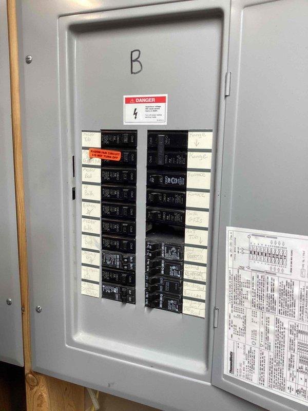 Installed whole-home surge protector at main electrical panel. Device was mounted and wired to panel bus bar, with connections verified and tested for proper operation. All circuit breakers were inspected during installation, panel labeling was reviewed, and system was energized with green indicator light confirming active surge protection.