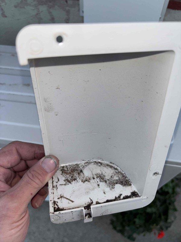 Responded to service call for a 3-month-old DIY mini-split system experiencing cooling issues after homeowner extended line set from 15 to 25 feet. Upon inspection, accessed service valves on outdoor unit located on north wall and assessed refrigerant charge levels. Added R-32 refrigerant to compensate for additional line set length and bring system to proper operating charge. Verified system operation and cooling performance after recharge. Noted evidence of debris accumulation on interior access panel during service.