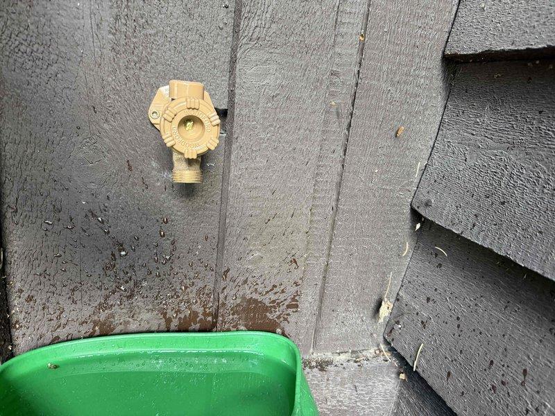 Replaced leaking front yard hose bib with new brass fixture, securing it to exterior wall with proper mounting hardware. Verified all threaded connections were sealed and tested for leaks to ensure proper operation.