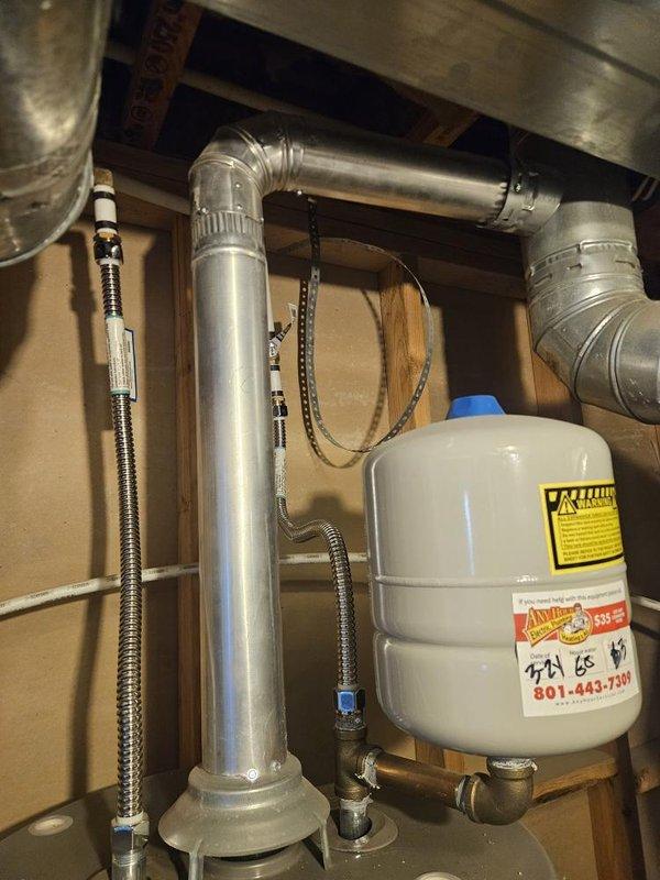 Completed comprehensive annual plumbing maintenance inspection including water pressure testing, water purity analysis, and water heater system evaluation. Inspected under-cabinet plumbing infrastructure including expansion tank, copper supply lines, shut-off valves, venting system, angle stop valves, drain assemblies, and flexible supply connections. All components found in proper working condition with no leaks or deficiencies noted.