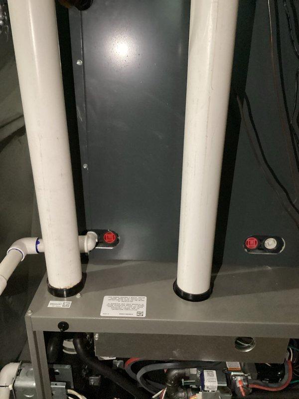 Performed a scheduled maintenance inspection on a 3-year-old high-efficiency gas furnace, including visual inspection of the PVC intake/exhaust venting, couplings, and condensate drain connections and evaluation of the control board, wiring harness, and capacitor with no signs of burn marks, corrosion, or damage. Unit exterior and internal components appeared clean and in good condition. Customer reported uneven temperatures with some rooms getting extremely hot; this is likely related to airflow or duct balancing rather than the furnace itself, and further evaluation of the duct system is recommended.