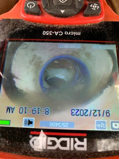 Plumbing Service call for sewer leak. Performed a leak search to locate the sewer leak  Found a belly in the pipe, as well as  a crack in the sewer line caused by roots . Provided a quote to repair the sewer leak and remove the roots 