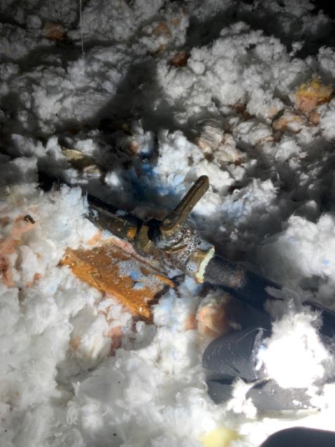 Plumbing Service Call - Atmos turned off the gas.  Performed a Gas pressure test and found gas leak located at the shut off valve for the gas furnace. Installed new shut off valve, gas flex line and performed pressure test after repair completed.  Atmos restored gas to home after repairs made 