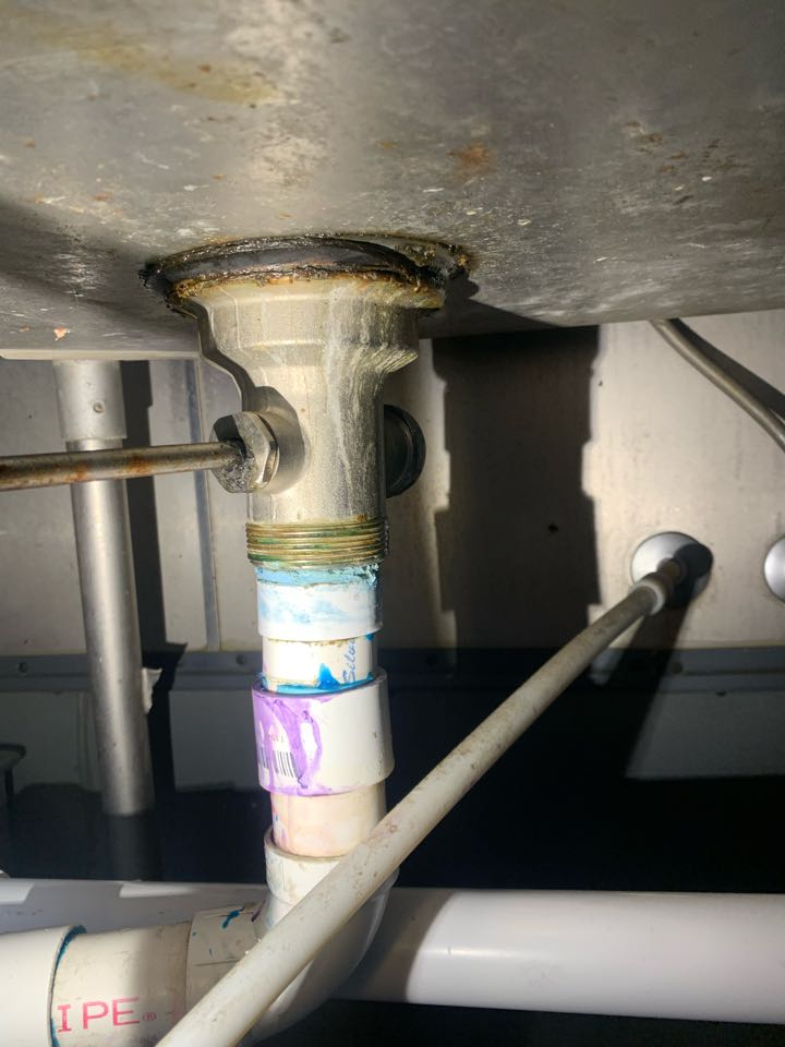 Commercial restaurant kitchen sink drains are leaking