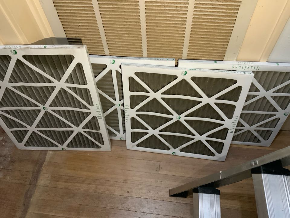 Very dirty filters, causing airflow restriction in Rheem gas furnace