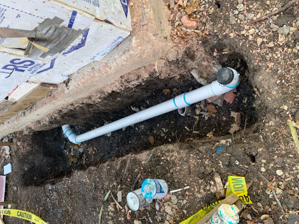 Installed new main sewer line clean out