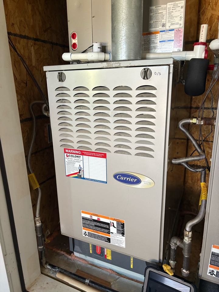 Performed a heating tune up on two carrier gas furnaces in Little Elm