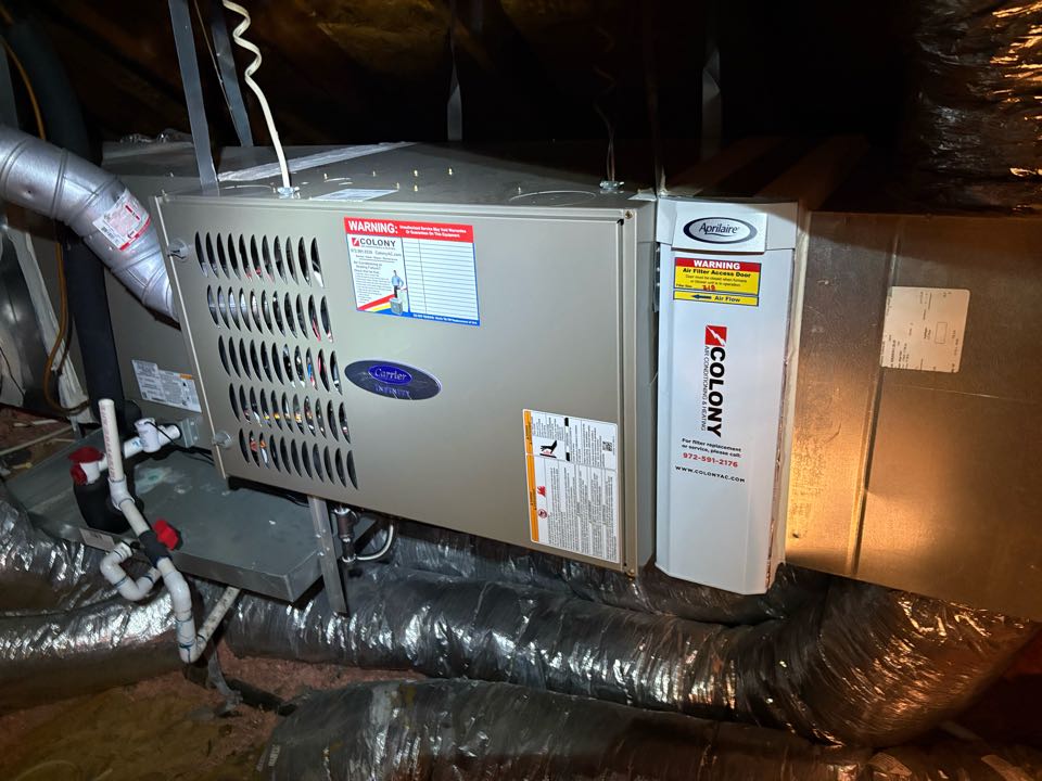 Performed a heating tune up on two carrier gas furnaces in Lewisville 