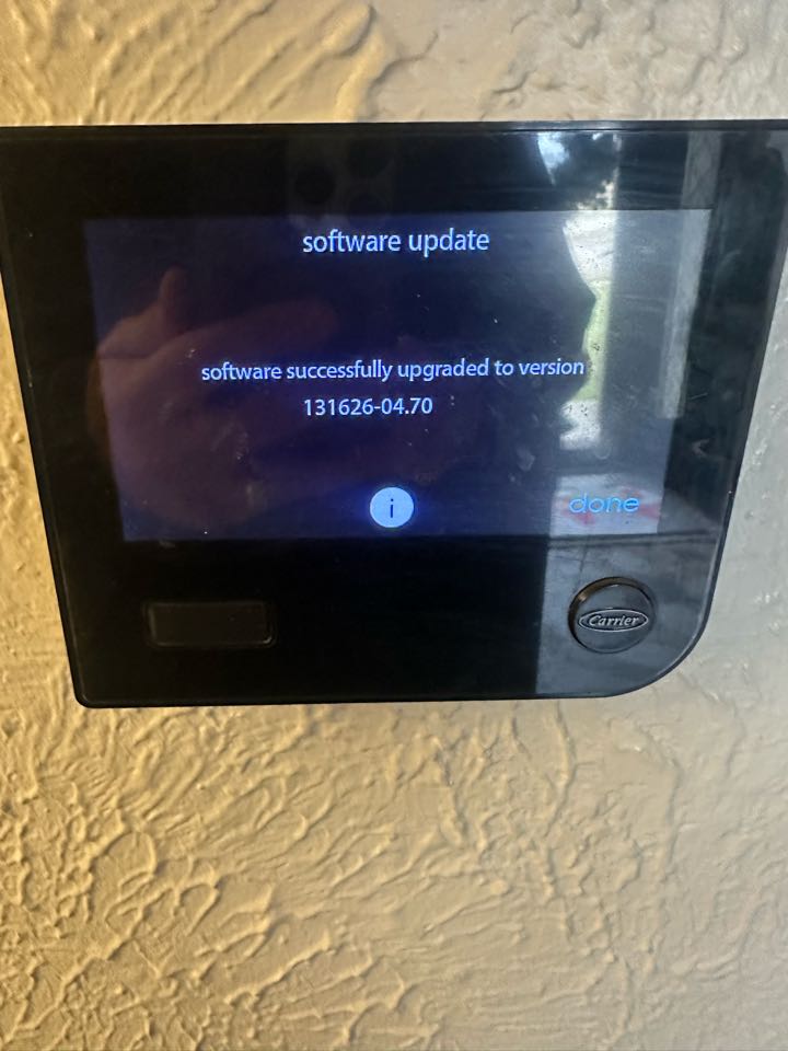Performing a software update on one Carrier Infinity thermostat 