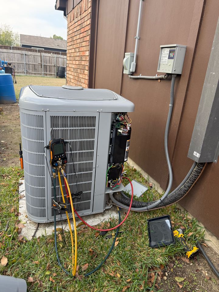 Performed annual heating tune up and safety inspection along with filter change on a Carrier Infinity heat pump system in The Colony.