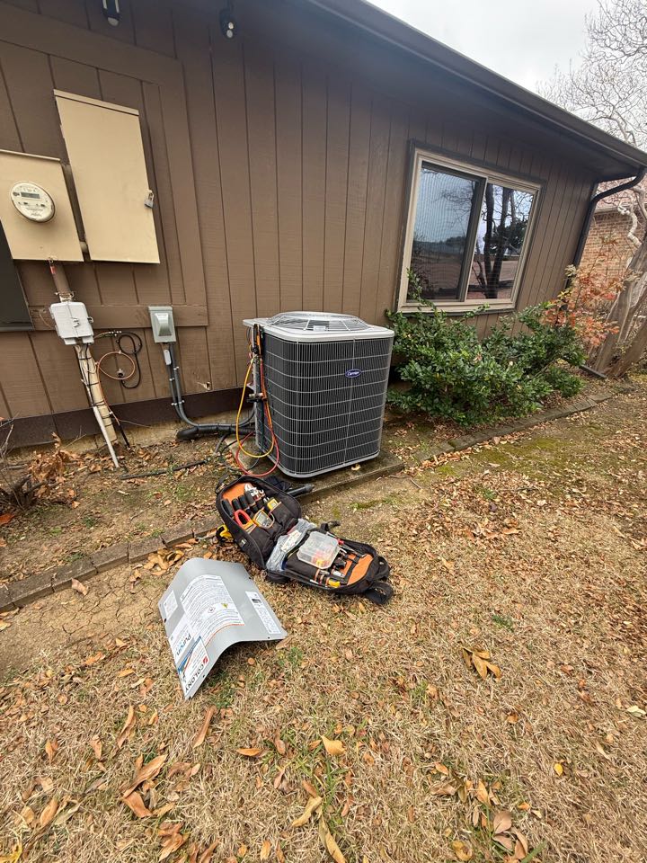 Performed annual heating tune up and safety inspection on a Carrier heat pump system in The Colony.