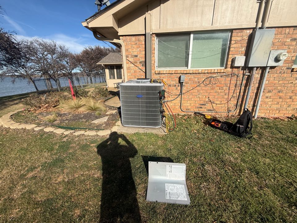 Performed annual heat-pump heating tune and safety inspection along with filter change on a Carrier system in Oak Point.