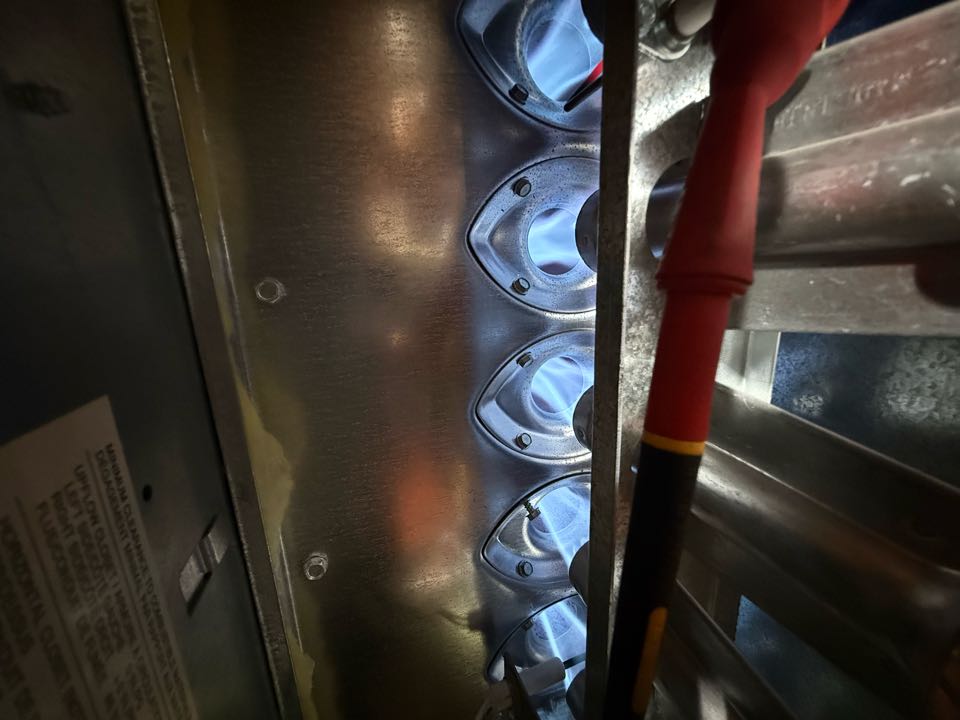 Performed annual gas heating tune up and safety inspection on a Trane furnace in Little Elm.