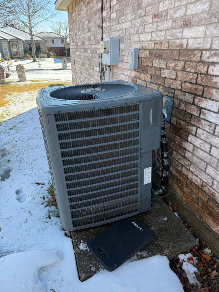 Completed heat pump heating maintenance on 2017 Goodman unit in little elm 