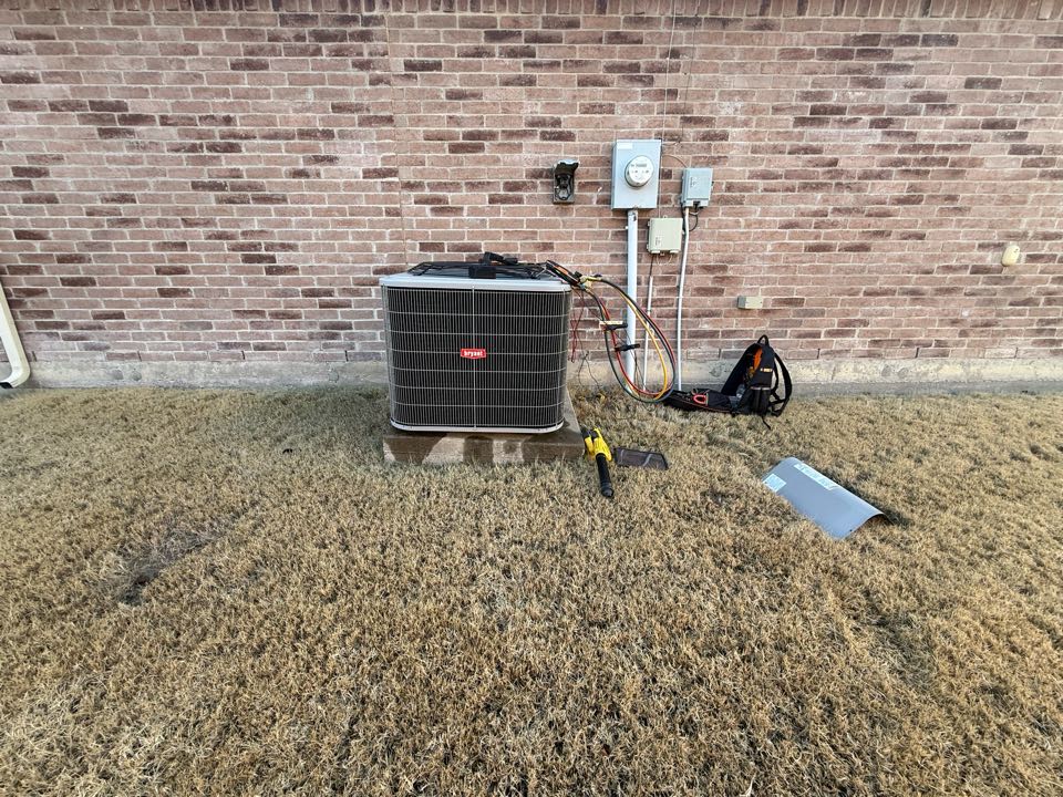 Performed annual heat-pump heating tune up and safety inspection along with Aprilaire filter change on a Carrier system in Little Elm.