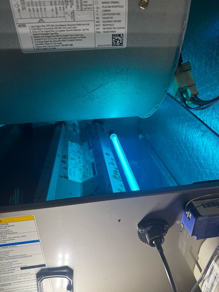 Heat pump maintenance and UV light installation 