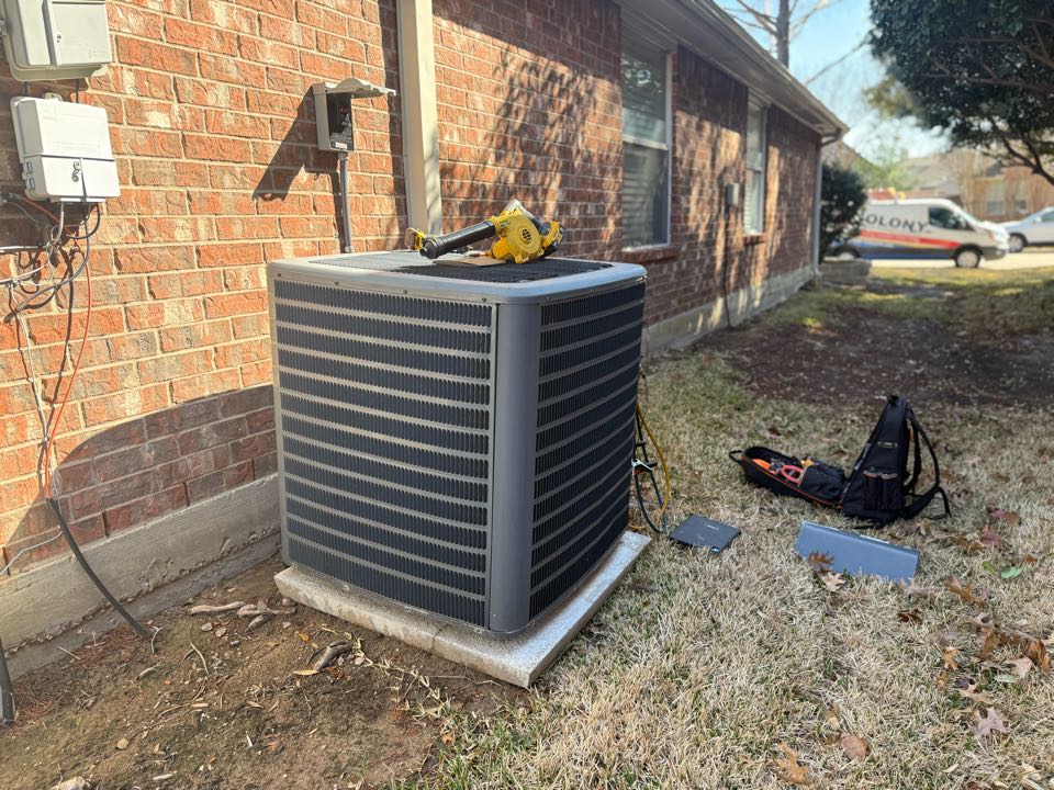 Performed annual cooling tune-up and safety inspection along with filter change on a Goodman system in The Colony.
