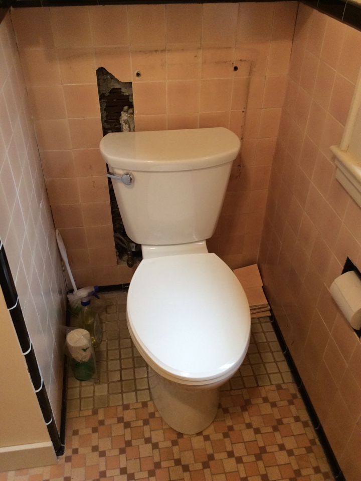 Installing a new water shutoff and a new toilet in Belmont 