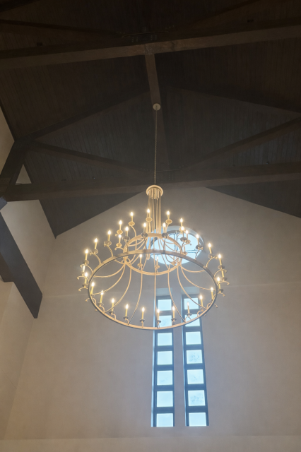 Installed new lighting / chandeliers for a Church in Marietta.