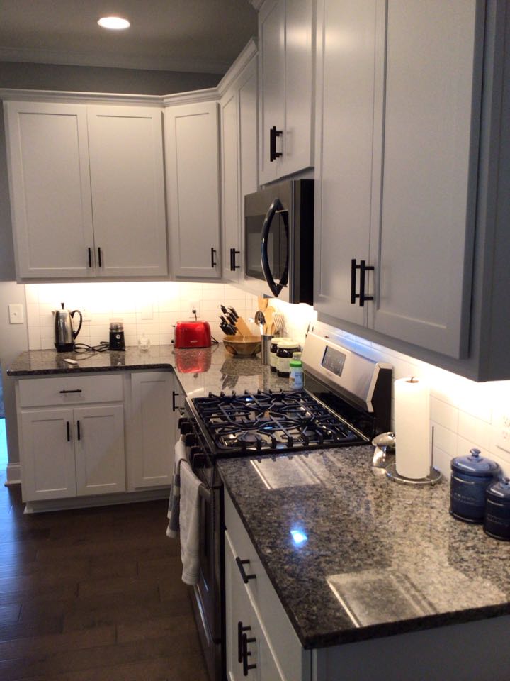 Installed under cabinet lighting in the kitchen. 