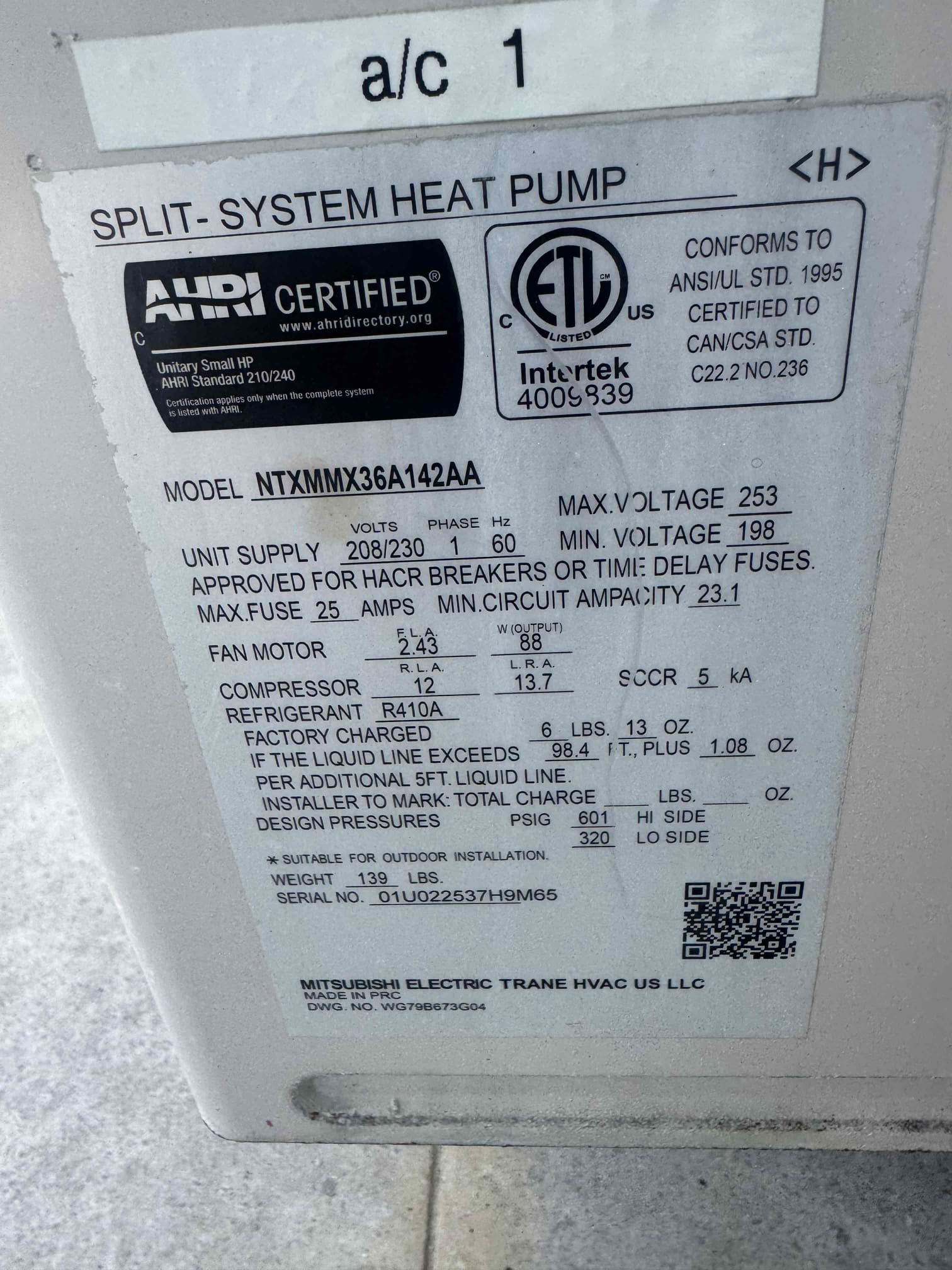 Found leak on cassette coil in spare bedroom. No other leaks in system. Cooling for now. Sending quote to replace cassette