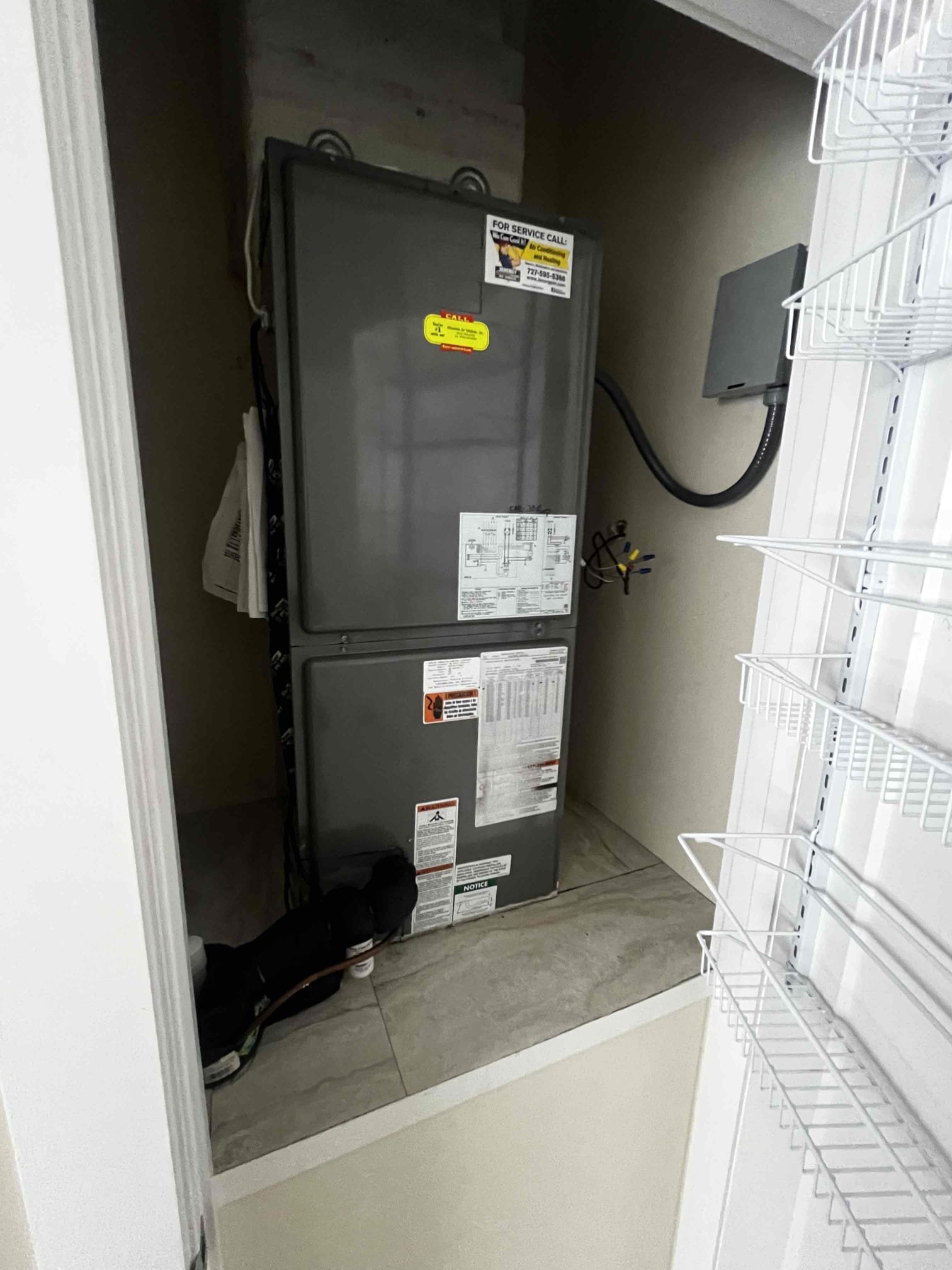 On arrival found unit not cooling due to out of refrigerant. Found condenser extremely corroded. Accumulator rusted out causing all refrigerant to leak. Will submit estimate for repair and replacement options. Made client aware unit is out of warranty and am not able to fully look over system since it is not functioning. After repairs, further issues might present themselves. Unit is not cooling at this time.