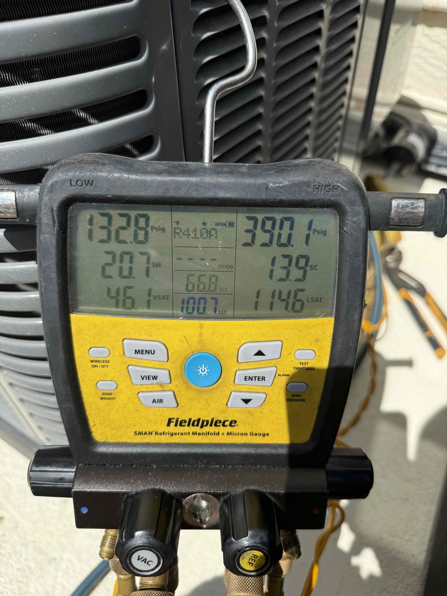 Performed maintenance on 2 systems. Pressures good. Temp split good. Electrical checked good. Rinsed coils. Cleared pans and drains. 
Will submit estimate for issues from inspectors report including sealing plenum and repairing ductwork. Both units cooling at this time.